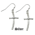 Load image into Gallery viewer, Hammered Cross Earrings

