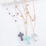 Load image into Gallery viewer, Layered Cross Necklace
