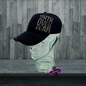 Faith Over Fear Rhinestone Hat